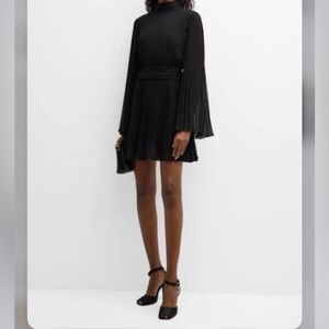 Milly Rosemary Pleated Mock-Neck Chiffon Mini Dress Size 2 NWTWD